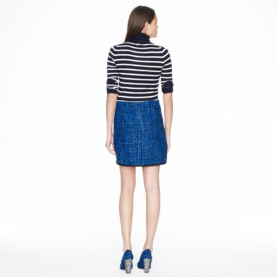 Postage stamp mini in indigo tweed