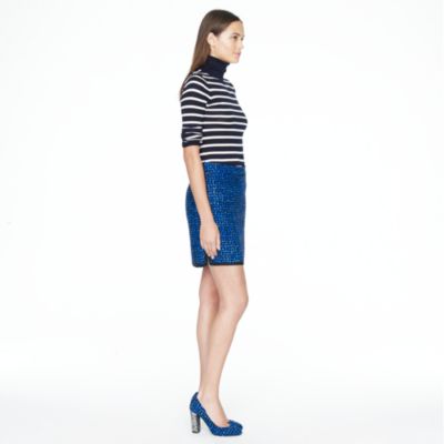 Postage stamp mini in indigo tweed