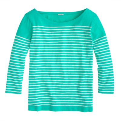Engineered-stripe boatneck top
