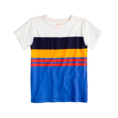 Boys' tee in faded stripe