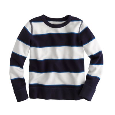 Boys' french terry crewneck in stripe