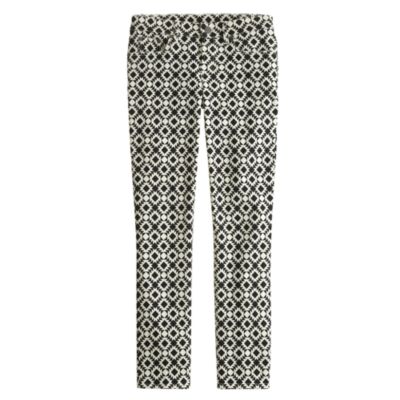 Tall toothpick jean in geometric print