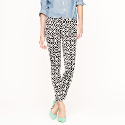 Toothpick jean in geometric print