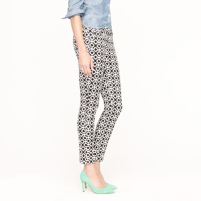 Toothpick jean in geometric print