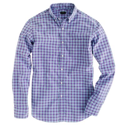 Secret Wash shirt in aubergine check