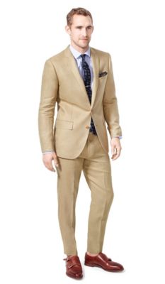 Ludlow suit jacket with center vent in Irish linen