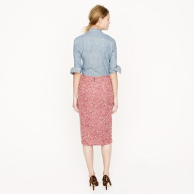 No. 2 pencil boucl&eacute; skirt