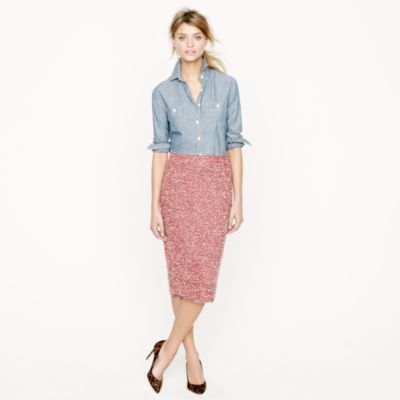 No. 2 pencil boucl&eacute; skirt