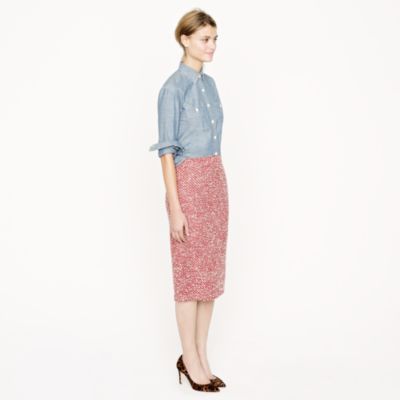 No. 2 pencil boucl&eacute; skirt