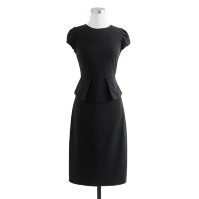 Peplum dress in stretch wool