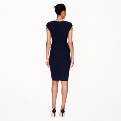 Peplum dress in stretch wool