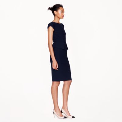 Peplum dress in stretch wool