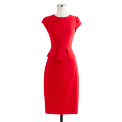 Peplum dress in stretch wool