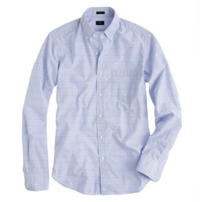 Slim Secret Wash shirt in end-on-end check