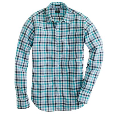 Secret Wash shirt in turquoise check