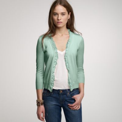 Merino ethereal ruffle cardigan