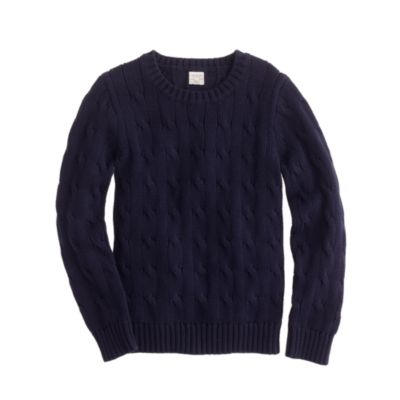 Boys' cable crewneck sweater