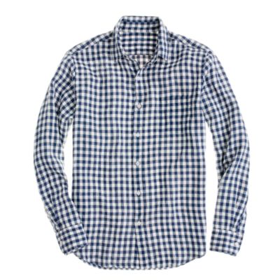 Irish linen shirt in gingham