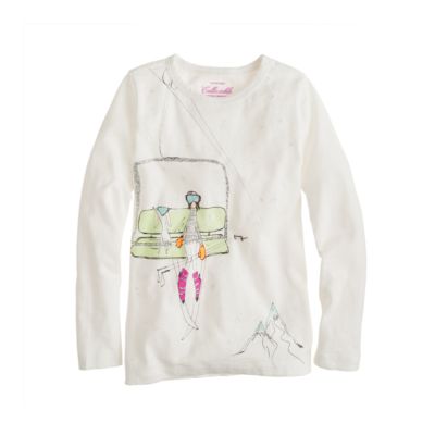Girls' long-sleeve ski lift tee