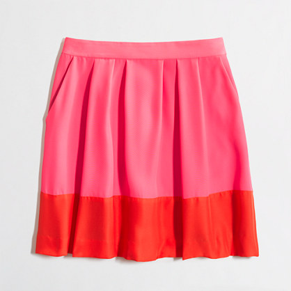 Factory pleated colorblock skirt