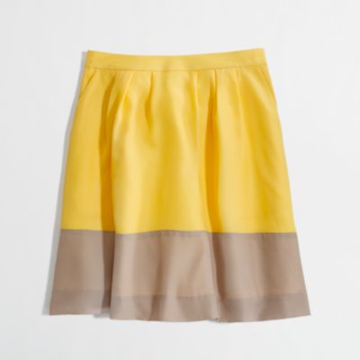 Factory pleated colorblock skirt