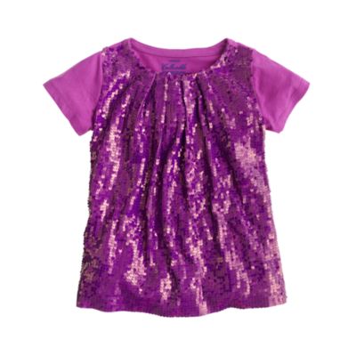 Girls' pleated sequin tee