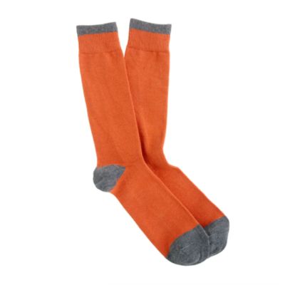 Two-color tipped cotton socks