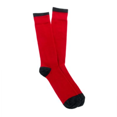 Two-color tipped cotton socks