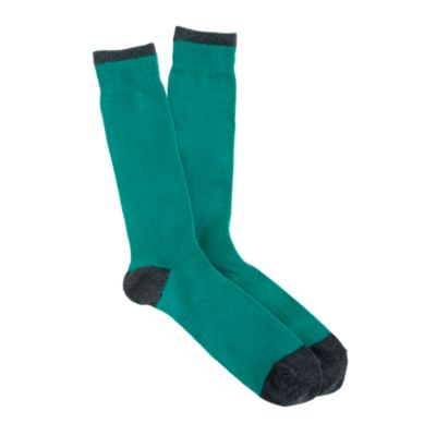 Two-color tipped cotton socks