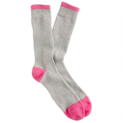Two-color tipped cotton socks