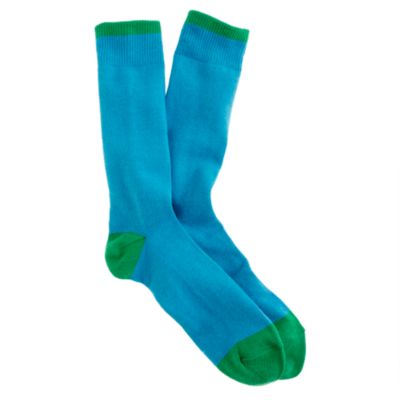 Two-color tipped cotton socks