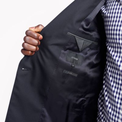 Ludlow double-breasted peak lapel blazer with double vent in Italian wool