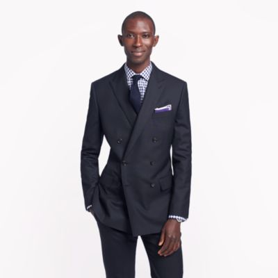 Ludlow double-breasted peak lapel blazer with double-vented back