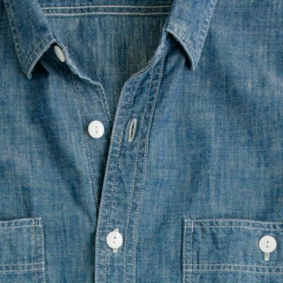 Short-sleeve shirt in Japanese chambray