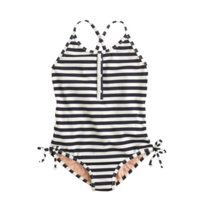 Girls' stripe henley tank