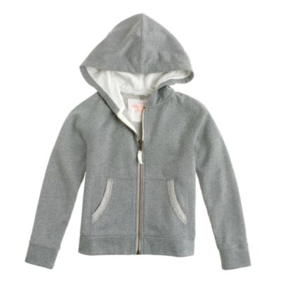 Girls' shimmer zip hoodie