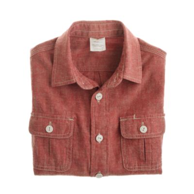 Boys' red chambray workshirt