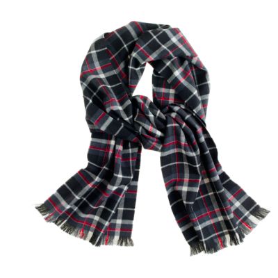 Wool plaid scarf