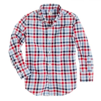 Boys' Secret Wash shirt in check