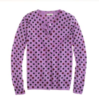 Girls' merino Caroline cardigan in double dots