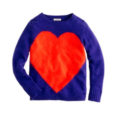Girls' giant-heart sweater
