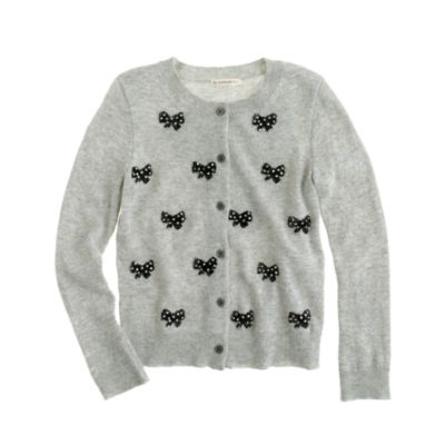 Girls' sequin bows cardigan