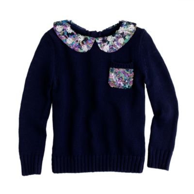 Girls' sequin collar popover