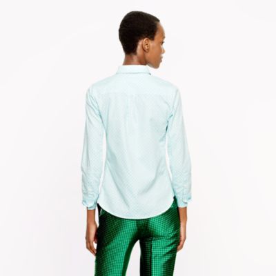 Shrunken shirt in dot oxford