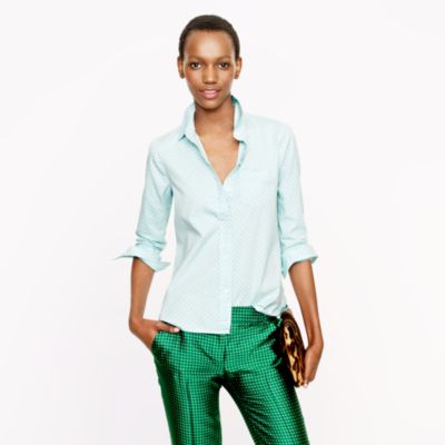 Shrunken shirt in dot oxford
