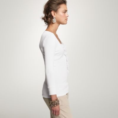 Perfect-fit ruffle henley tee