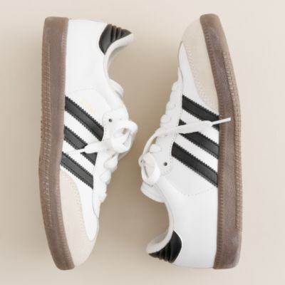 Kids' Adidas&reg; white Samba&reg; sneakers