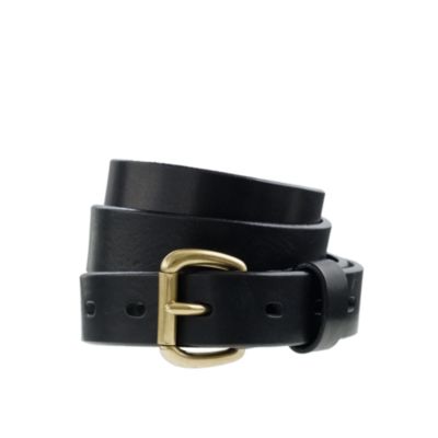 Leather denim belt