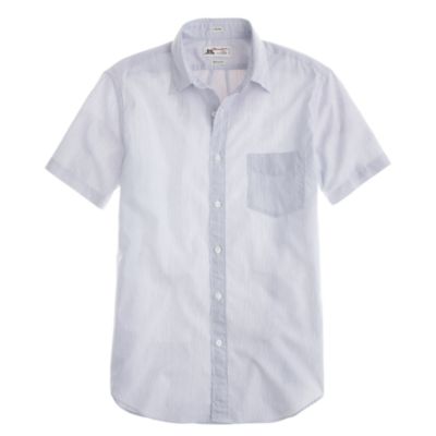 Thomas Mason&reg; short-sleeve shirt in navy stripe
