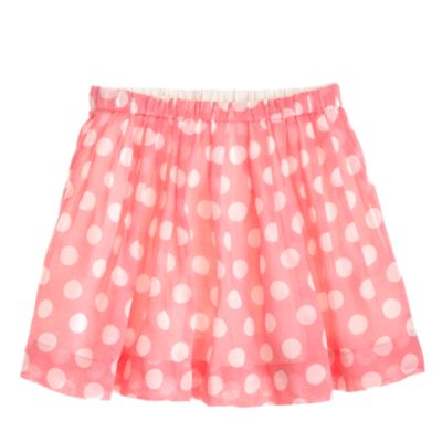 Girls' pull-on pleated skirt in dot